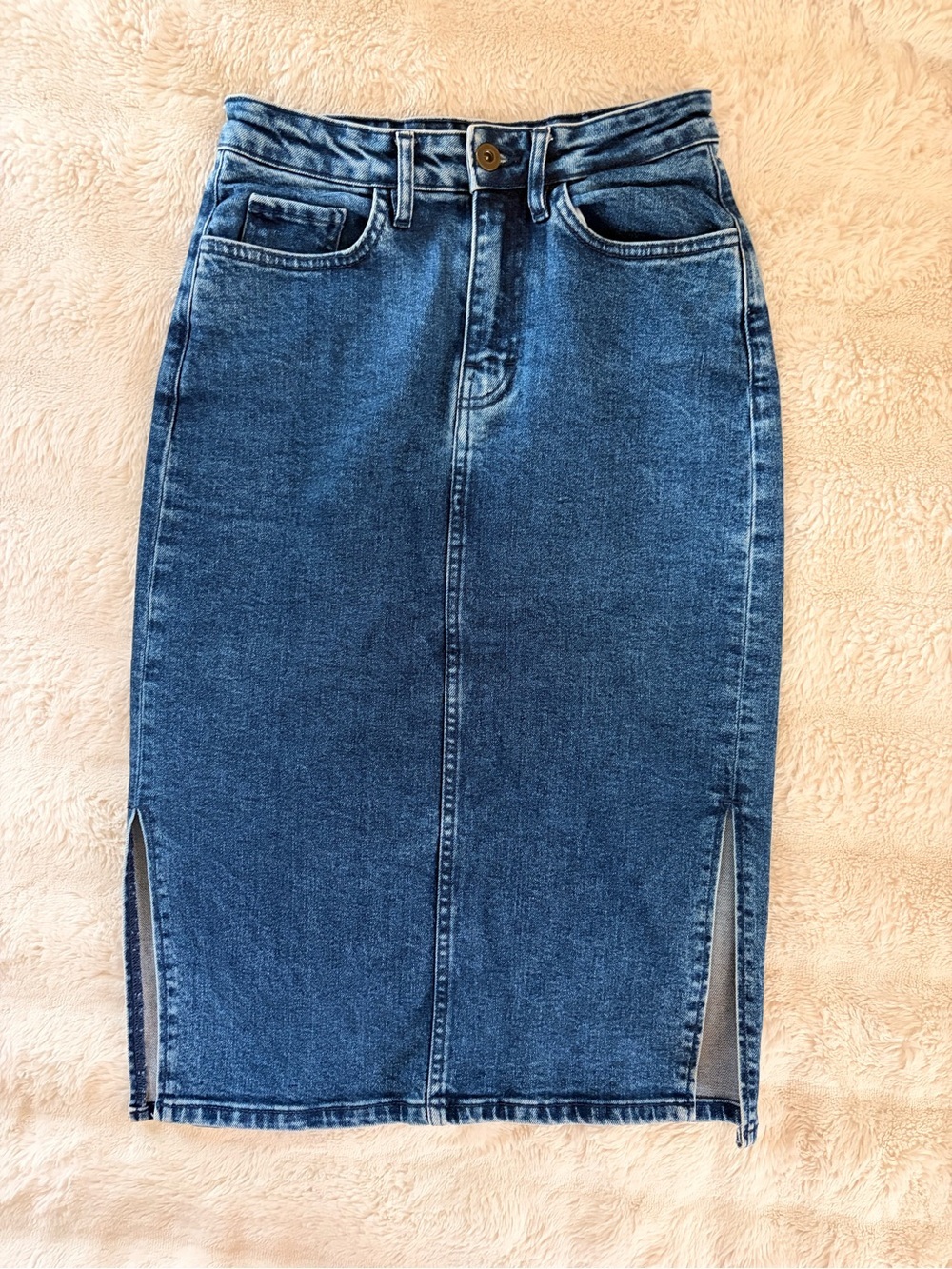 🌸 3/$50: Dark Blue Denim Midi Pencil Skirt